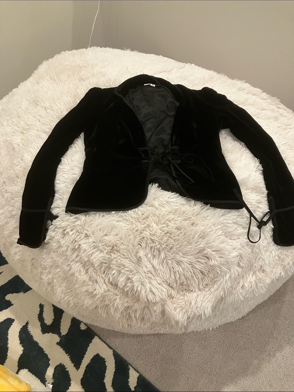 Banana Republic Black Velvet Tie-Front Blazer